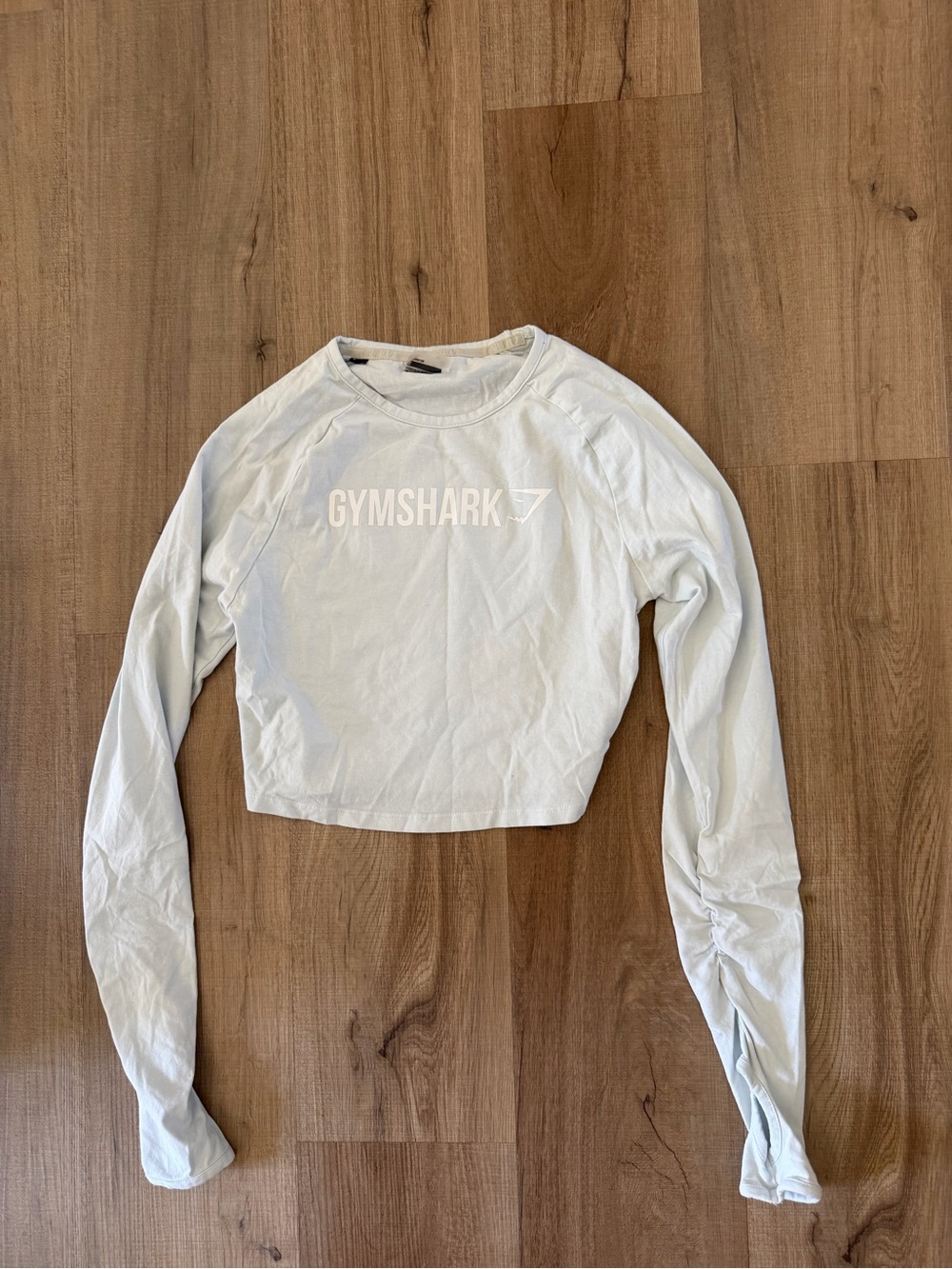 Gymshark Light Blue Cropped Long-Sleeve Crew Top